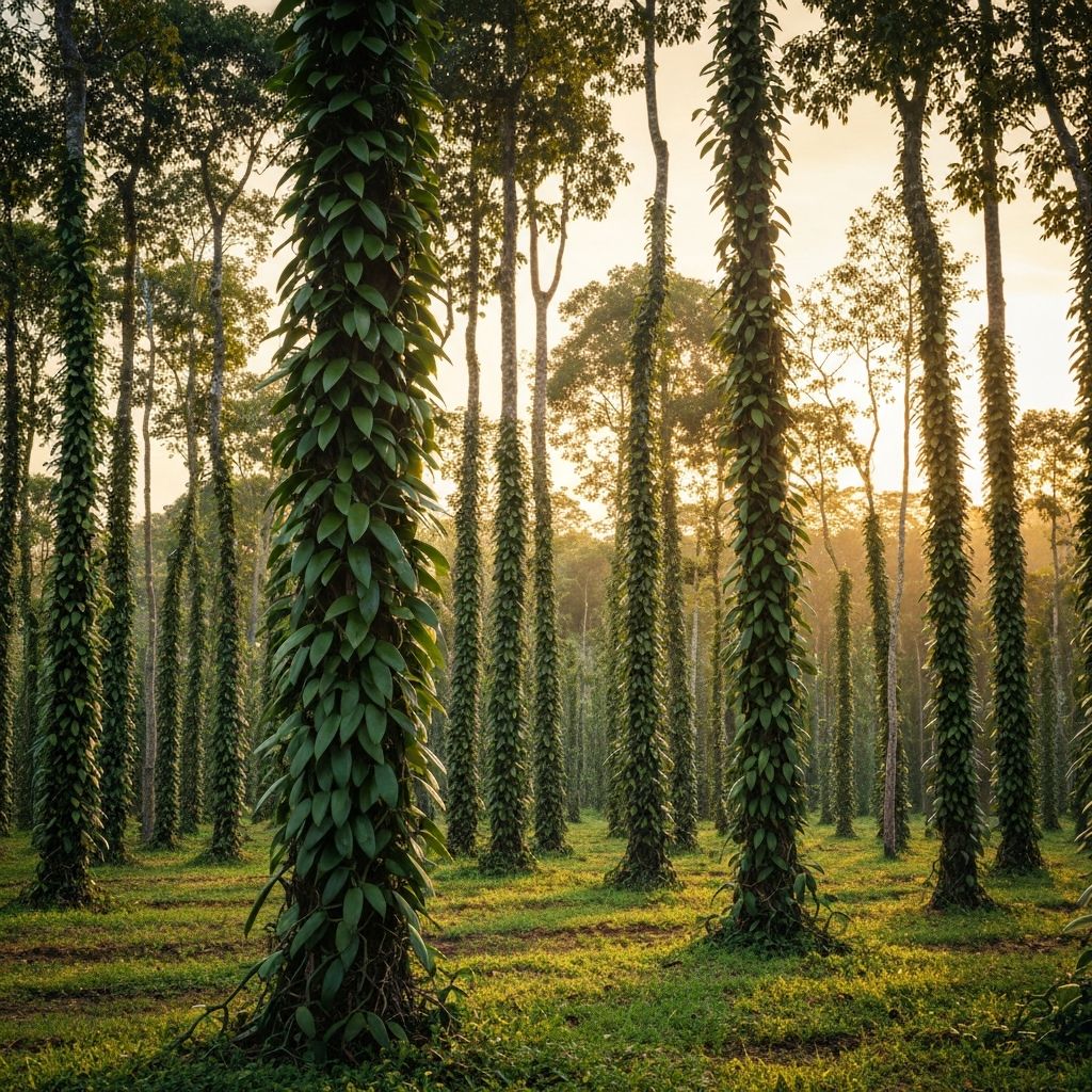 Plantation de vanille à Madagascar